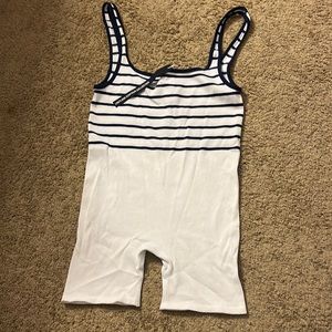 Zara romper blue and white